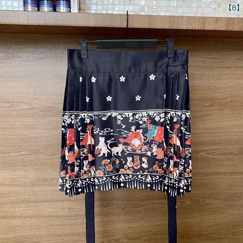 レディース 刺繍入り チャイナ風 トップス スカート セットアップ レトロ おしゃれ 快適 ハイウエスト