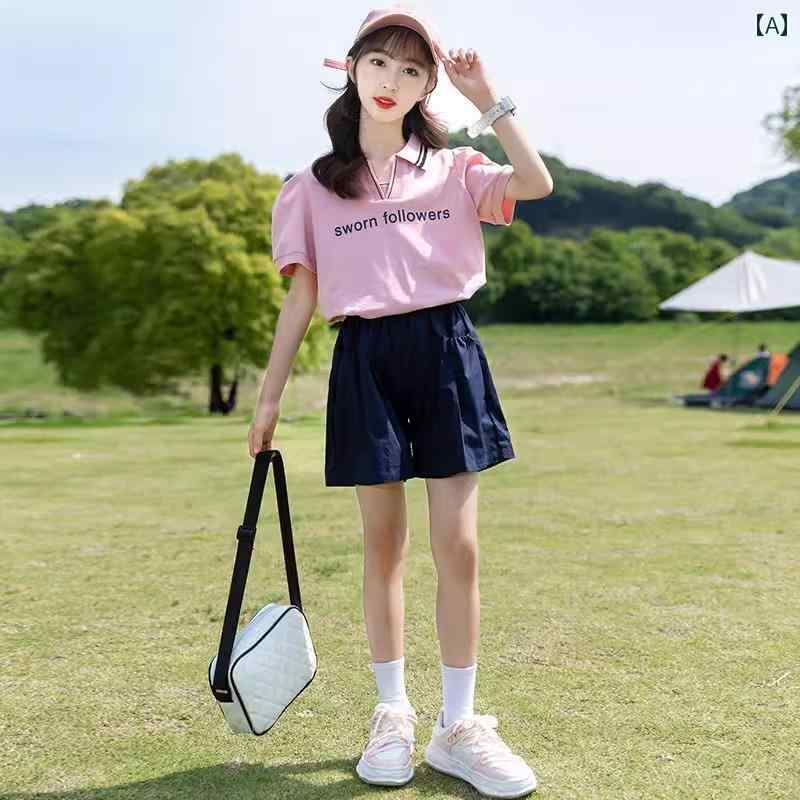 セットアップ キッズ 女の子 夏 スタイリッシュ 半袖 ショートパンツ ガールズ カジュアル スポーティー おしゃれ かわいい