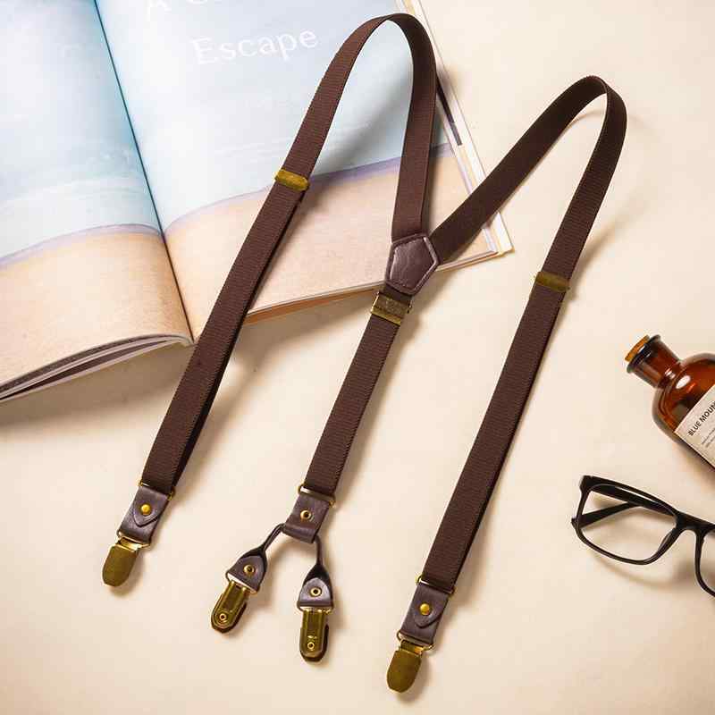 サスペンダー パンツ 吊りベルト ユニセックス フレンチ レトロ パンツ クリップ Y 字型 シンプル 軽量 おしゃれ 万能