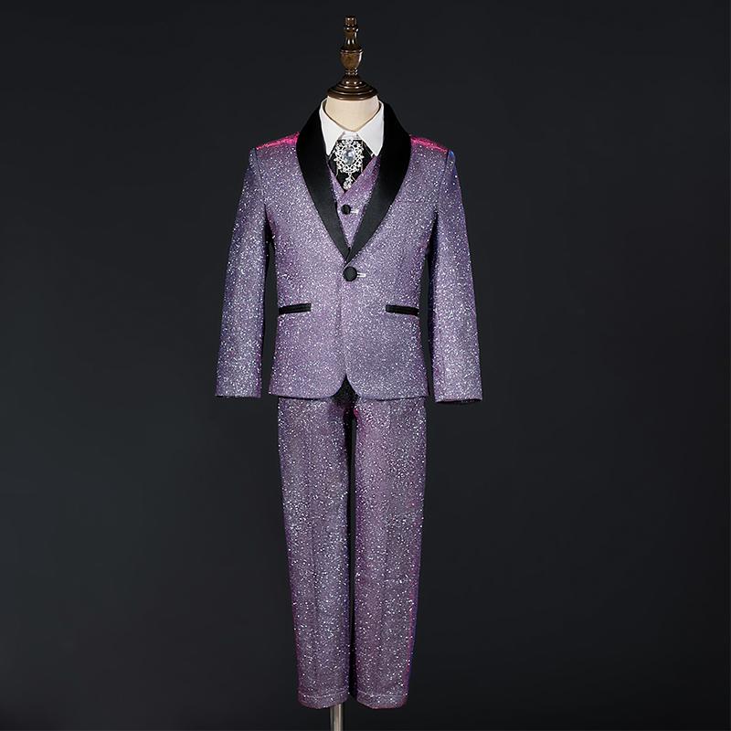 子供服 キッズ スーツ 夏 パフォーマンス イベント セレモニー スタイリッシュ パーティー 発表会 クラシック 派手 ラメ感 グリッター エレガント