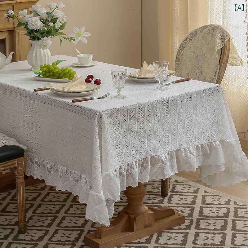 テーブルクロス 布 レース 透かし フリル 長方形 正方形 大きいサイズ テーブルデコ 北欧風 フレンチ シンプル クラシック モダン 清潔感