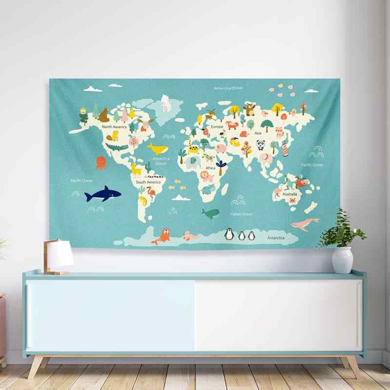 テレビカバー 掛け布 画面 保護 防塵カバー 液晶 チャイナ ダストカバー 子供部屋 ポップ 地図 教育 知..