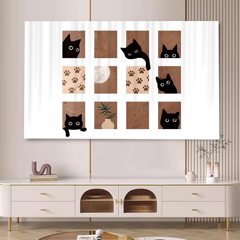 テレビカバー 掛け布 ネコ 吊り下げ式 PC パソコン 画面 家具 保護 防塵カバー 液晶 チャイナ ダストカバー