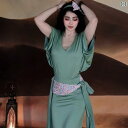 ベリー ダンス コスチューム フォーク ローブ ヘアバンド ヒップスカーフ 3点セット アクセサリー カジュアル エスニック パフォーマンス トレーニング 衣装...