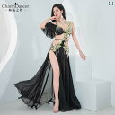 ベリー ダンス コスチューム 美しい フェアリー ラインストーン ブラトップ シースルー ロング丈 スリット ドレス カジュアル クラシック パフォーマンス ス...