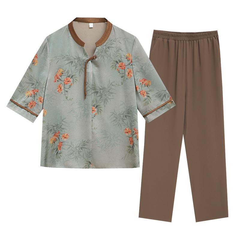 パンツスーツ シャツ ブラウス カジュアルセット ママ スーツ 夏 半袖シャツ カジュアル ツーピース 女性 おしゃれ レジャー リゾート 休日 バカンス 旅行