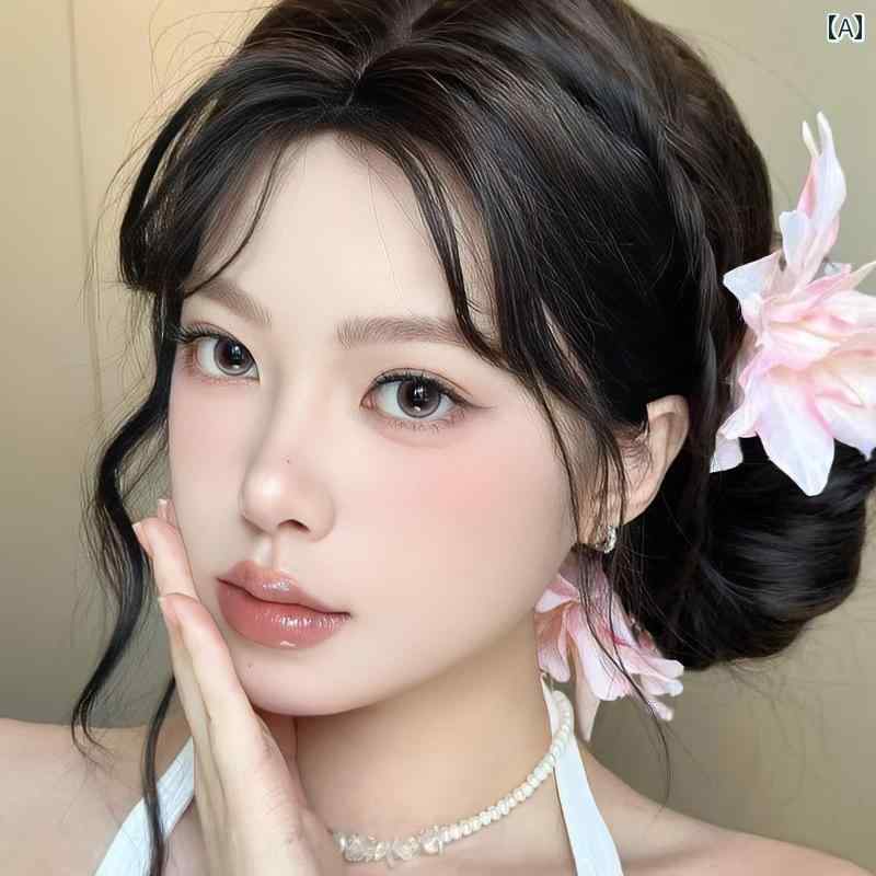 ヘア ピン クール 雰囲気 ユリ フェイク フラワー サイド バング クリップ ヘッド ドレス アクセサリー カジュアル チャイナ風 レトロ 漢服 レディース 軽量 ソフト 日常使い パーティ