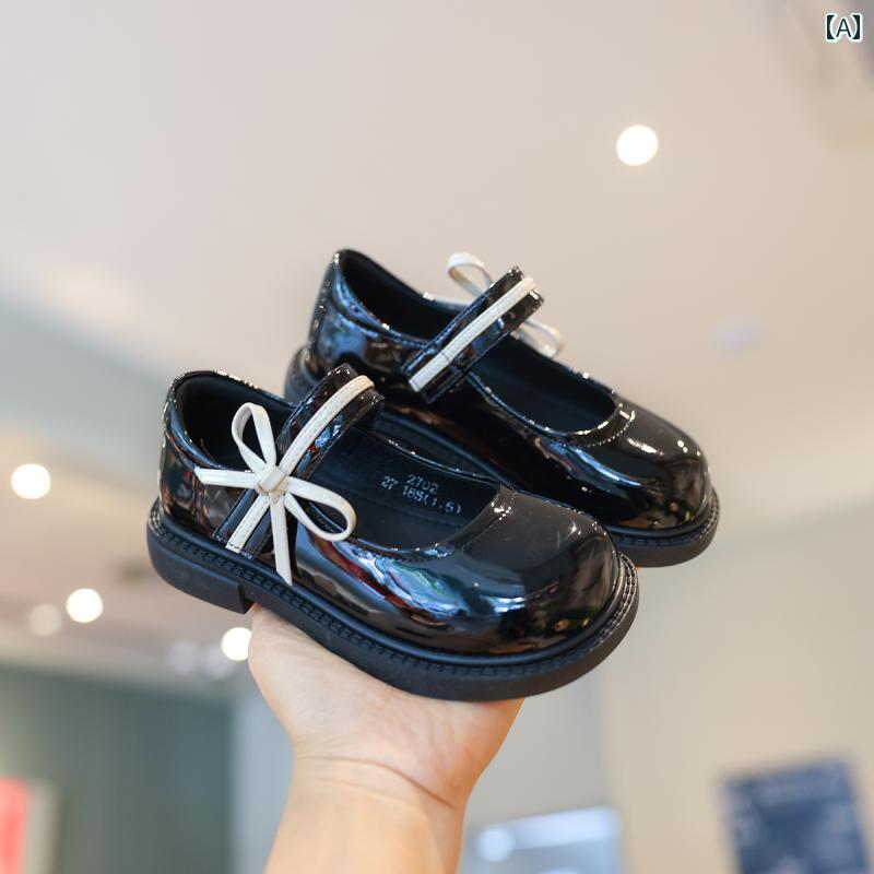 ベビーシューズ かわいい 革靴 女の子 子供 靴 黒 エレガント 赤ちゃん 女の子 シングル きれいめ プリ..