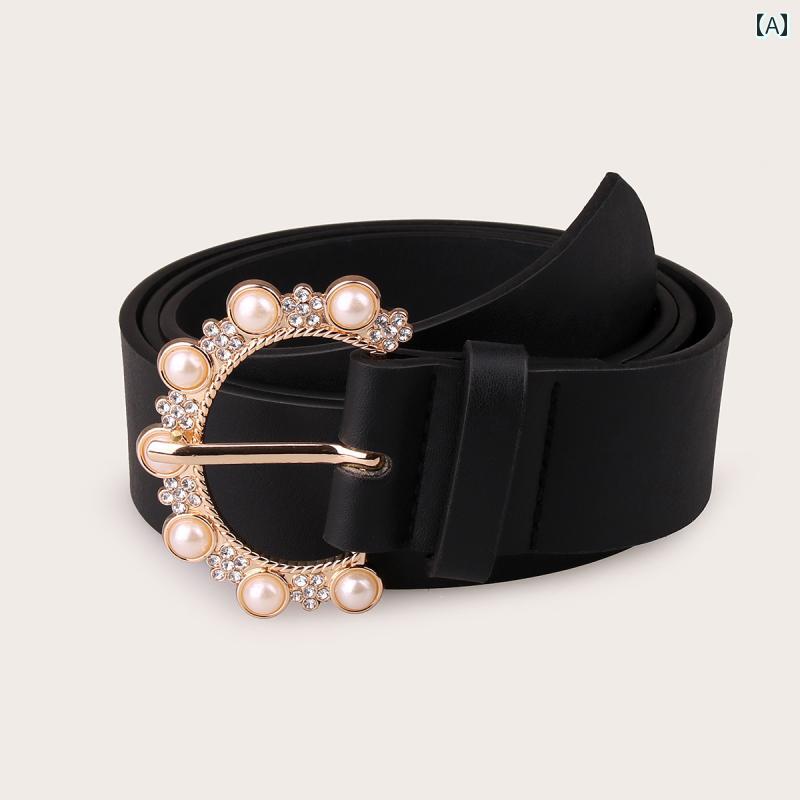 ベルト レザー カジュアル パンツ ジーンズ アメリカ 韓国 ファッション パール レディース イン スタ..