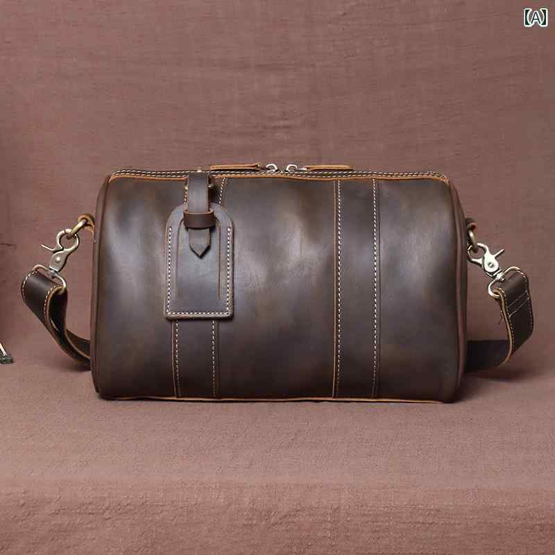 レザー 牛革 バッグ ボストンバッグ メンズ ショルダーバッグ シンプル クロスボディ カジュアル メッセンジャーバッグ