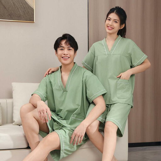 サウナ服 パジャマ リラックス スーツ 上下セット スパ 温泉 綿素材 ユニセックス 男女兼用 無地 シンプル マッサージ Vネック ポケット 快適 選べるカラー サウナ服 パジャマ リラックス スーツ 上下セット スパ 温泉 綿素材 ユニセックス 男女兼用 無地 シンプル マッサージ Vネック ポケット 快適 選べるカラー