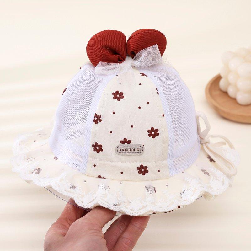 女の子 ベビー キッズ 帽子 おしゃれ おでかけ 夏 かわいい 日よけ リボン サンハット 通気性 バケットハット キュート フローラル 日焼け防止 花柄 レース