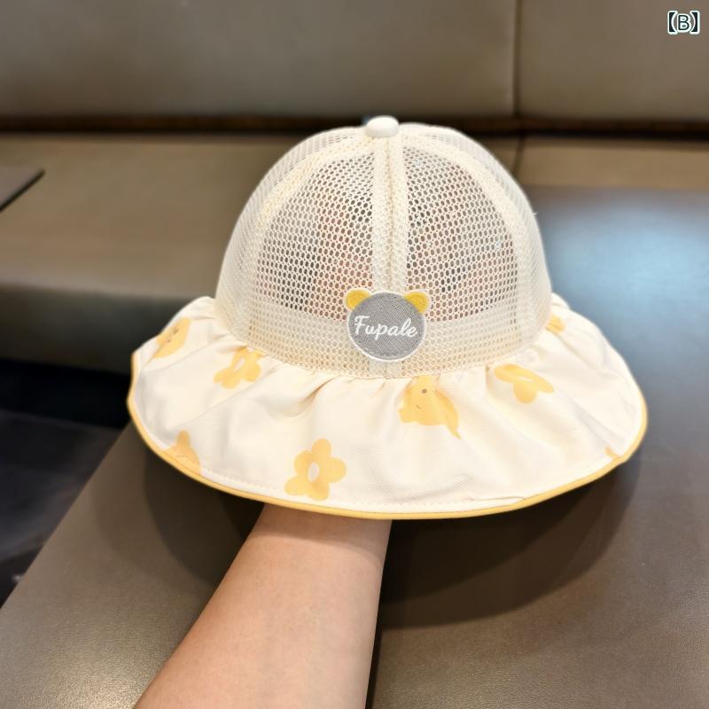 子供 帽子 キャップ レジャー おでかけ 夏 薄手 メッシュ おしゃれ 通気性 日よけ 日焼け防止 ユニセックス キッズ 男女兼用 ビーチ リゾート サンハット 旅行
