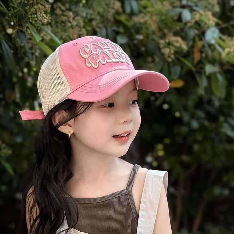 子供用 帽子 キッズ 女の子 夏 薄型 野球帽 メッシュ つば付き アウトドア 日よけ キャップ 韓国 通気性 外遊び 選べるカラー カラバリ豊富 かわいい