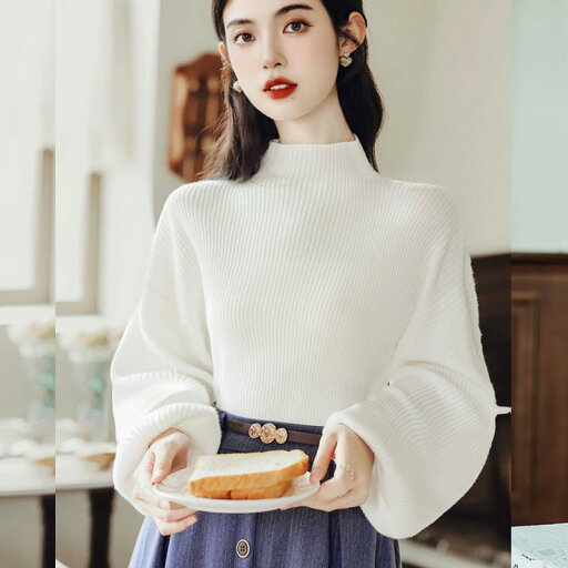 セーター ハイネック 春秋 女性用 レトロ ランタンスリーブ レイヤリング おしゃれ カジュアル ビジネス レジャー 休日 アーバン スタイリッシュ フェミニン お食事 デイリーユース セーター ハイネック 春秋 女性用 レトロ ランタンスリーブ レイヤリング おしゃれ カジュアル ビジネス レジャー 休日 アーバン スタイリッシュ フェミニン お食事 デイリーユース