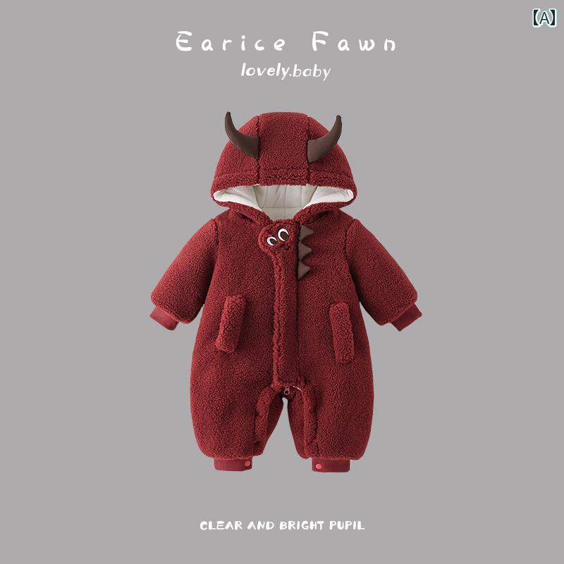 カバーオール ロンパース ベビー服 男の子 女の子 かわいい ジャンプスーツ 100日 綿 コットン 厚手 外出用 プレゼント ハイハイウェア