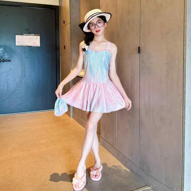 水着 キッズ ガールズ ファッション スイムウェア スカート プリンセス スタイル 中学生 ノースリーブ ..