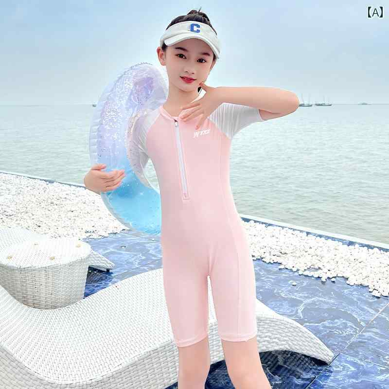 ラッシュガード 女の子 水着 夏 子供 スポーツ トレーニング フィットネス プール 中学生 一体型 ワン..