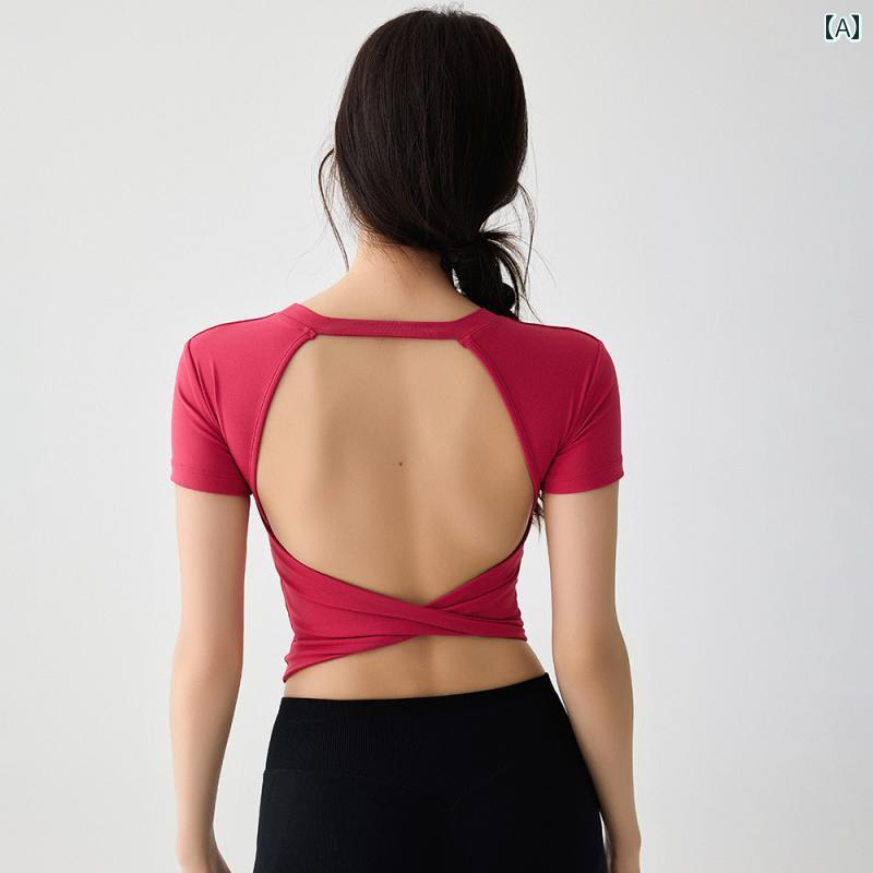 半袖 Tシャツ レディース スポーツウェア セクシー ヨガ アウトドア ランニング フィットネス トップス アクティブ ボディライン