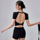 スポーツウェア Tシャツ 半袖 レディース 美背中 ヨガウェア 通気性 スリムフィット アウターウェア 夏 エクササイズ フィットネス ヨガ ピラティス ランニング ストレッチ トレーニングウェア