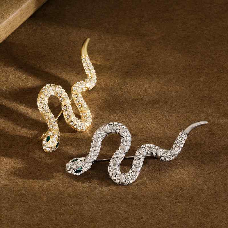 ブローチ おしゃれ 十二支 蛇 高級感 レディース 露出防止 胸用 襟用 スタイリッシュ ピン パンク 精巧 コサージュ アクセサリー