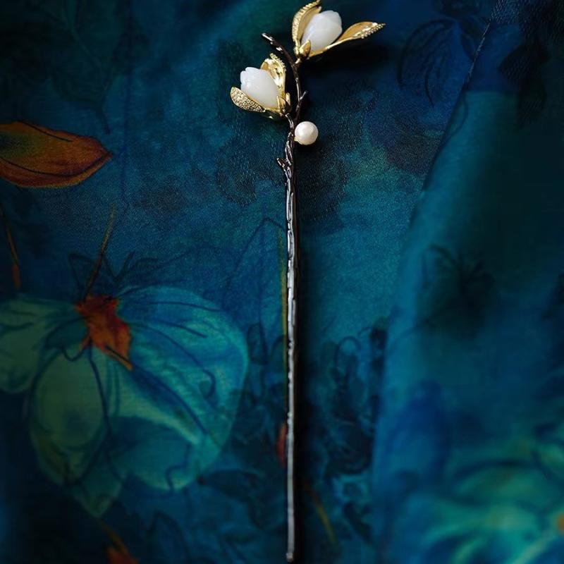 レディース ヘアピン かんざし 花 フラワー チャイナ風 レトロ シンプル カジュアル ユニーク 上品 おしゃれ かわいい エスニック ファッション アクセサリ...