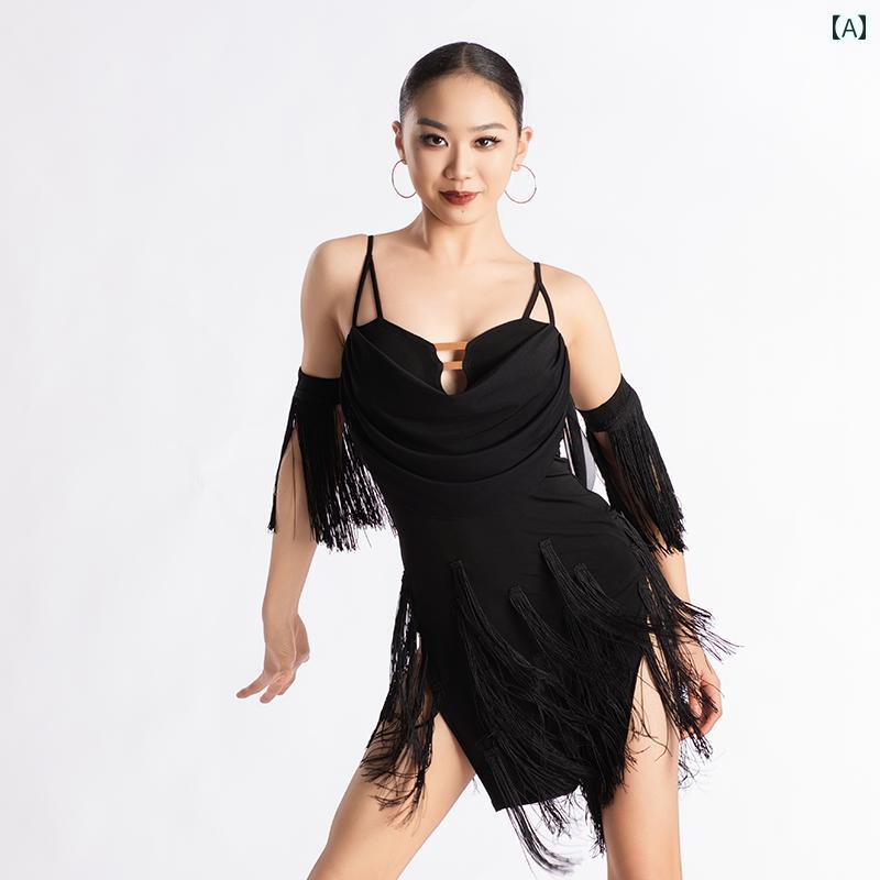 ダンスウェア レディース ドレス チャチャ ルンバ パフォーマンス エレガント きれいめ セクシー 大人 ..