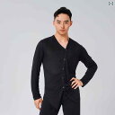 ダンスウェア メンズ 衣装 Vネック 通気性 長袖 トップス サンバ ルンバ ラテン チャチャ きれいめ エレガント 大人 パフォーマンス