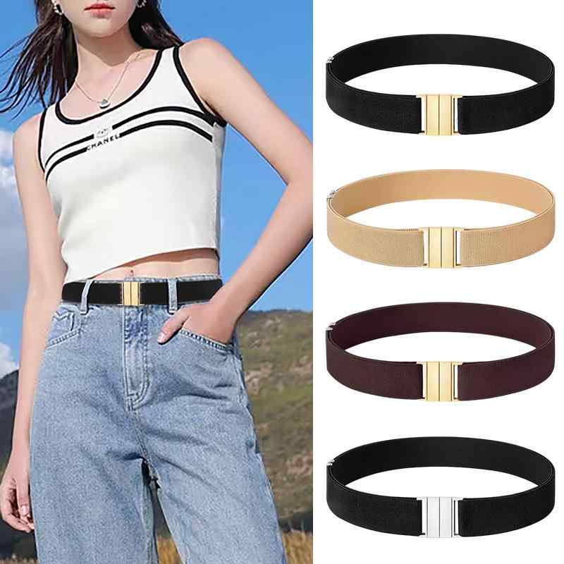 ベルト ゴムベルト レディース ガールズ ストレッチ素材 伸縮性 多機能 ジーンズ 学生用 おしゃれ カジ..