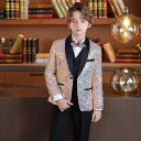子供 ボーイズ ファッション スーツ スパンコール ジャケット アウター ベスト ジレ シャツ 長袖 トップス ズボン パンツ セットアップ パフォーマンス ステージ フォーマル セレモニー