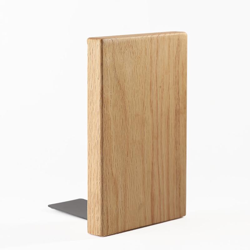 ブックエンド シンプル 図書館 本棚 オフィス ルーム 学生 ブラックウォールナット オーク 無垢材 ナチュラルウッド 厚手 インテリア デスクトップ アクセサリー モダン