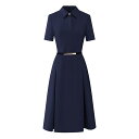 制服 ユニフォーム ワンピース 襟 半袖 無地 紺 Aライン フレア 夏 レディース 通勤 通学 受付 フロント オフィスカジュアル ショップ 清楚 シンプル
