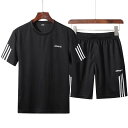メンズ ファッション トップス Tシャツ 半袖 ショートパンツ セットアップ 速乾 通気性 動きやすい 吸汗素材 快適 スポーツ リラックス フィットネス トレーニング ランニング アクティブ