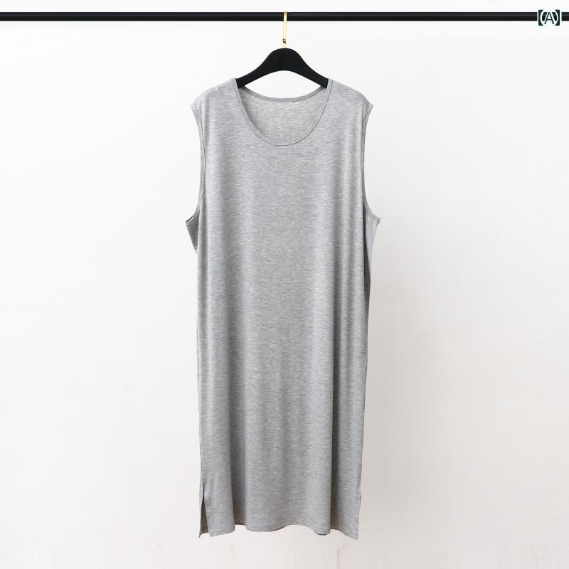 パジャマ ロングTシャツ 大きいサイズ ゆったり 柔らか 快適 ホームウェア メンズ サマー バスローブ リラックスウェア おしゃれ シンプル クール スタイリッシュ リゾート バカンス 旅行