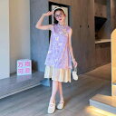 女の子 美しい ドレス チャイナ風 中国 漢服 チャイナドレス スカート 子供 夏 美しい ノースリーブ 小学生 中学生 ガーリー キュート おしゃれ カジュアル エキゾチック お出かけ
