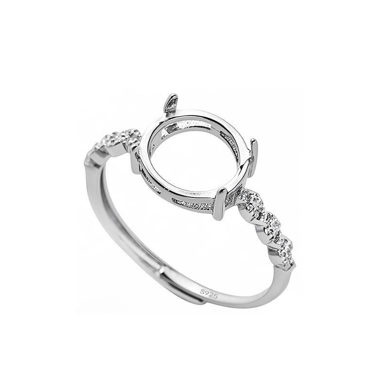 指輪 空枠 S925 シルバー ハンドメイド クラフト 横型 シンプル エレガント DIY はめ込み細工 ギフト ..