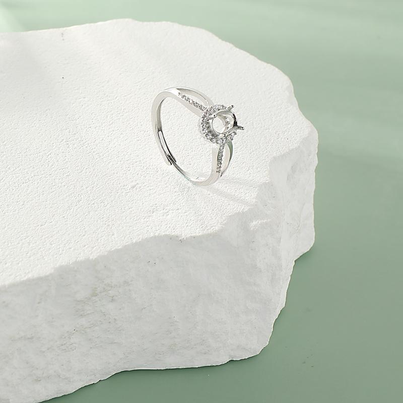 指輪 空枠 クラシック S925 シルバーメッキ エレガント 女性 レディース リング ハンドメイド シンプル ギフト プレゼント ラグジュエリー 象嵌 銀 素材 おしゃれ