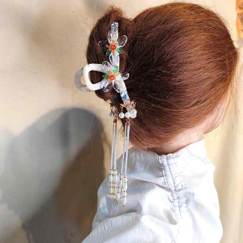 レディース 髪留め クリップ ヘアアクセサリー 大きめ おしゃれ シンプル カジュアル 花 フェミニン かわいい 上品 チャイナ風 デイリー ファッション 小物 ギフト