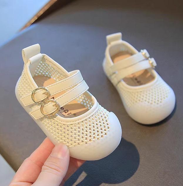 キッズ シューズ 靴 幼児 子供 ガールズ 女児 女の子 メッシュ ソフト サンダル 夏 10ヶ月～2歳半 11．..