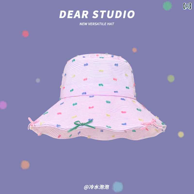 帽子 レディース レインボー カラフル つば広 紫外線対策 日焼け防止 カジュアル スイート フェミニン アートスタイル 小顔効果