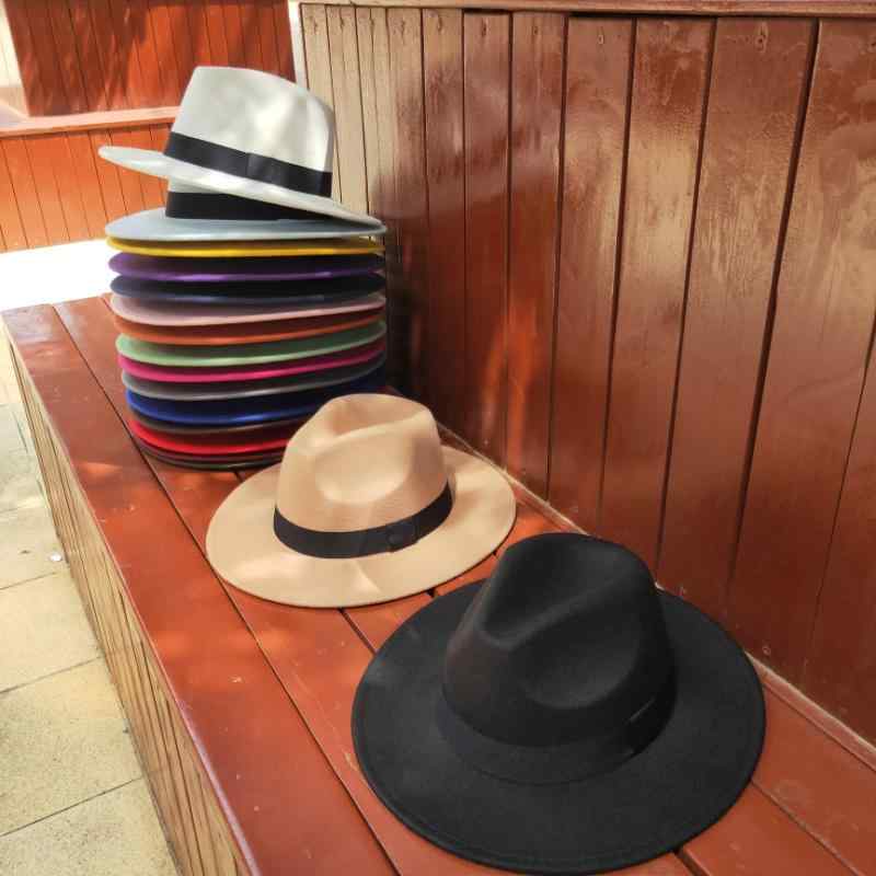 帽子 メンズ レディース ファッション 秋冬 ウール サンハット 韓国 スタイル ビーチ レトロ つば広 クラシック 高級感 シンプル スタイリッシュ ビンテージ(4)