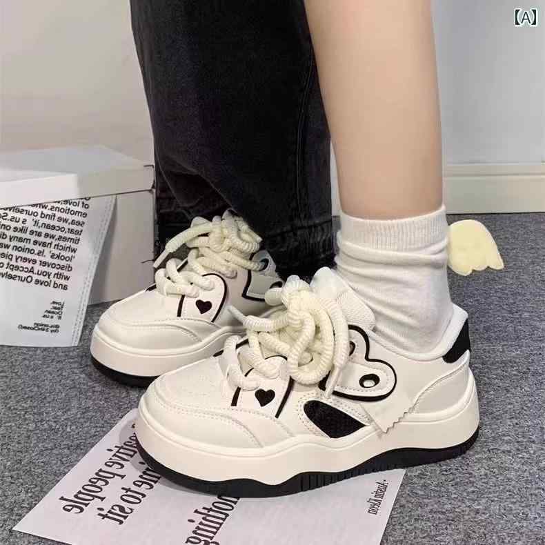 靴 厚底 シューズ レディース カジュアル スニーカー レースアップ スタイリッシュ 軽量 かわいい おしゃれ ガールズ