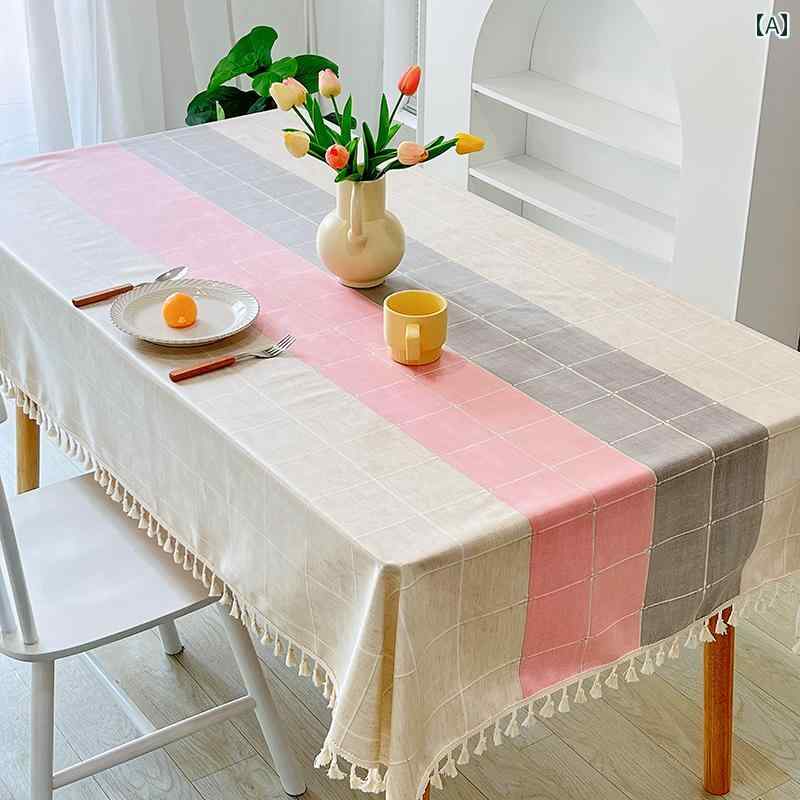 テーブルクロス インテリア 防水 チェック柄 リビングルーム 北欧 長方形 カジュアル ホームデコ ダイ..