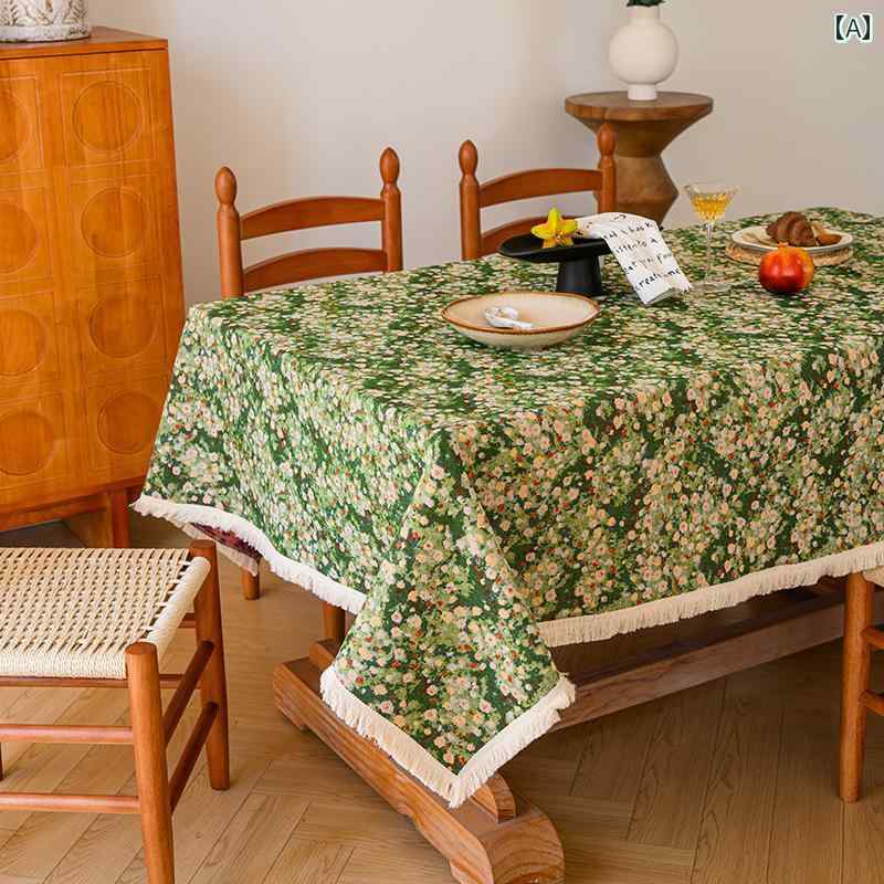 テーブルクロス インテリア 田園風 花柄 ジャカード 長方形 フローラル 高級感 ホームデコ ボタニカル ..