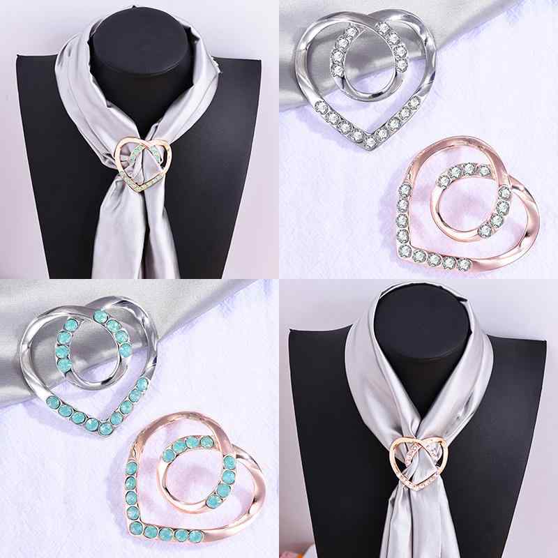 レディース スカーフバックル ハート 小物 アクセサリー おしゃれ フェミニン かわいい 韓国 ファッション カジュアル 装飾 デュアル