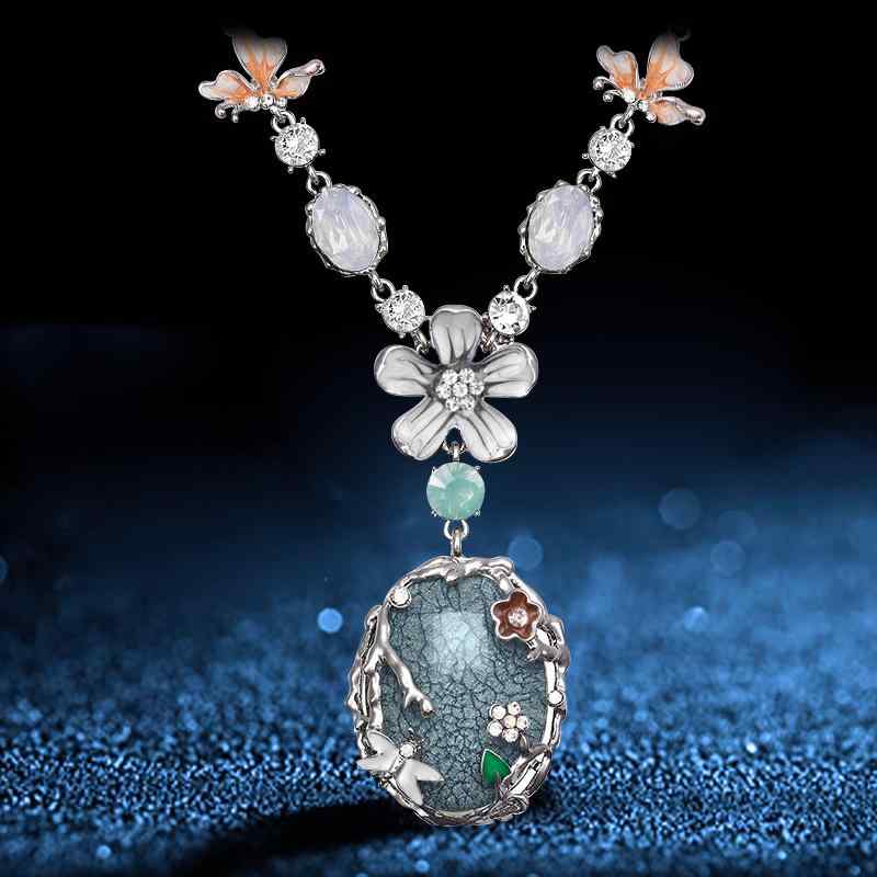 レディース ネックレス ペンダント セーターチェーン シンプル おしゃれ フェミニン ラグジュアリー 花柄 フラワー ボヘミアン ファッション かわいい デイリ...