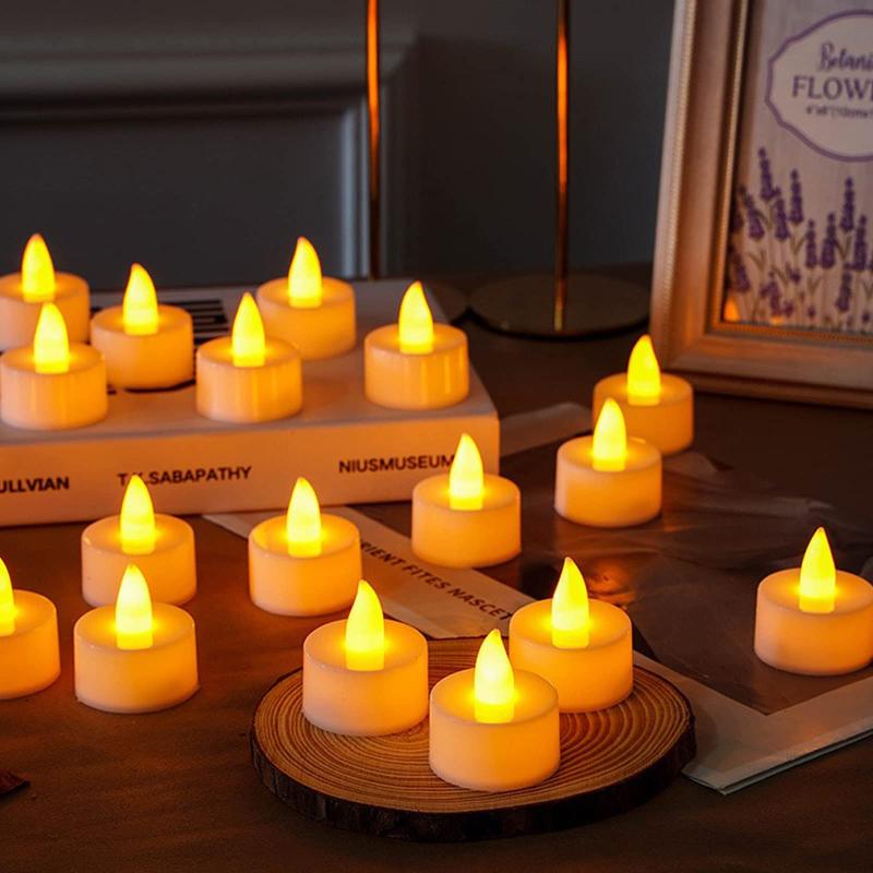 サムコス 24個 LEDキャンドルライト クリスマス飾り ハロウィン 癒しの灯り 暖色 無香料 火を ...