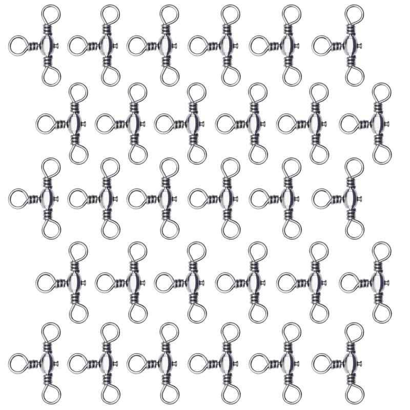 HAMILO トリプル サルカン ステンレス スイベル 釣り具 7号 8号 9号 140個セット 三方 三又 フィッシング タックル ツール(4)