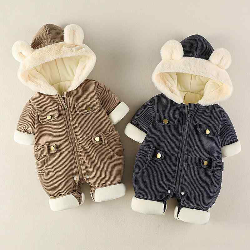 ロンパース カバーオール ベビーウェア ファッション 冬服 ジャンプスーツ コーデュロイ 厚手 新生児 お出かけ 出産祝い 長袖
