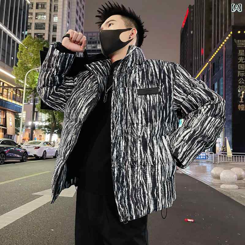 冬コーデ メンズ ファッション 軽量 ダウン ジャケット ジャンパー アウター 長袖 暖かい 防寒 保温性 防風 しわ加工 快適 動きやすい ストリート スタイル